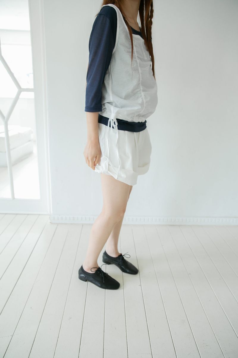 button shirring square neck sleeveless top(2colors)