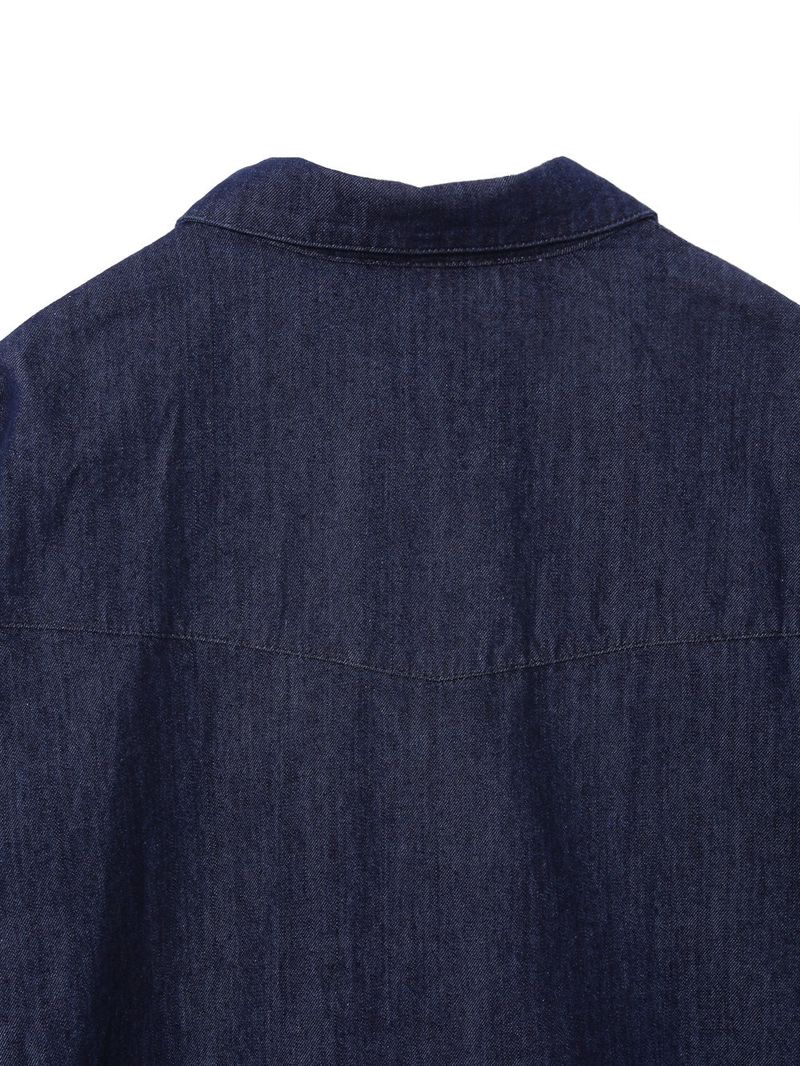 Two way denim short sleeve zip-up jacket 2C