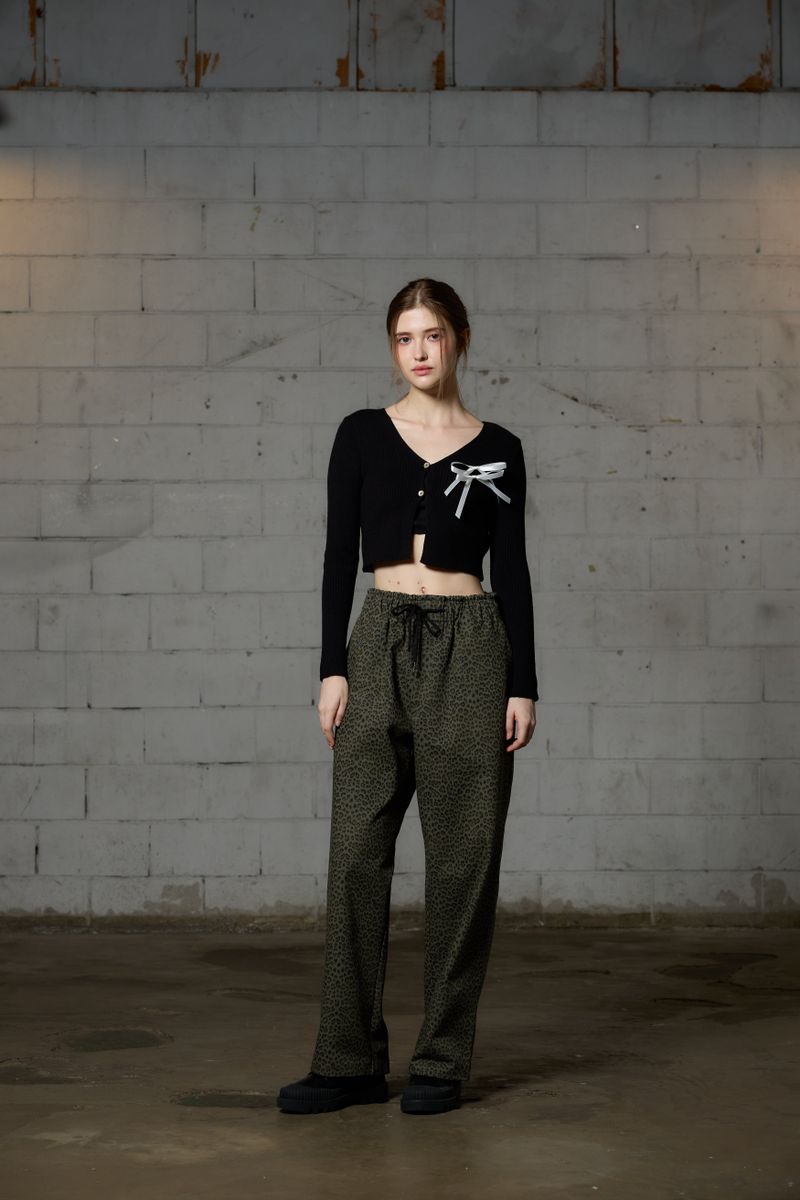 LEOPARD WIDE PANTS / KHAKI