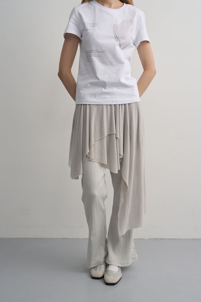 EAZY LAYERED CUT SKIRT-GRAY