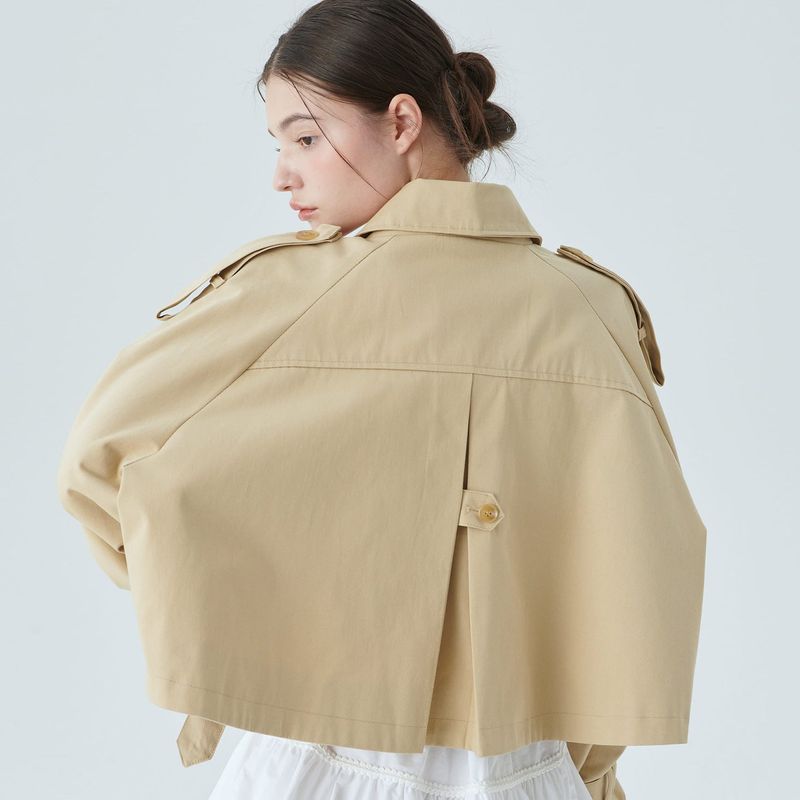 CROP TRENCH JACKET / BEGIE