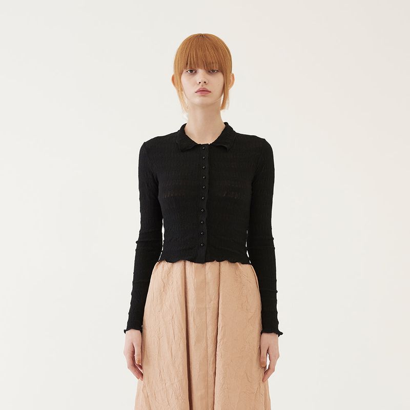 CROPPED SLIM CARDIGAN (BLACK)