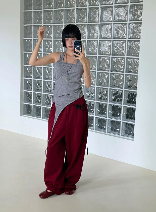 (2-way) WRAP HALTER SLEEVELESS