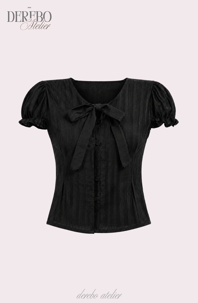 Pure strap short-sleeved blouse