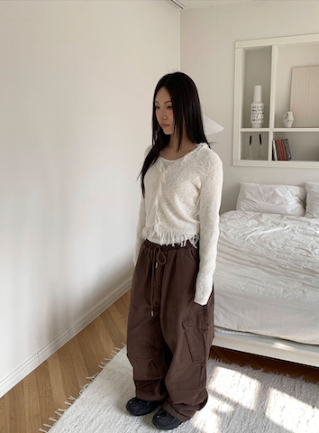 Frill knit cardigan(3color)