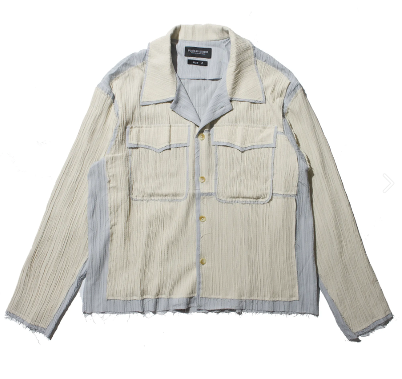 PLATEAU STUDIO（プラテウスタジオ）の「spliced chiffon shirt（Tops）」