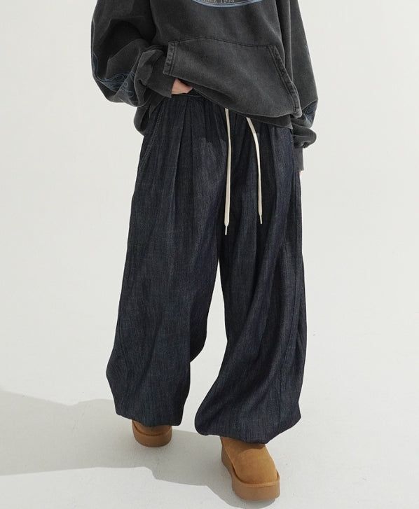 KIXI（キッシー）の「Natural Pintuck Balloon String Denim Pants（Pants）」