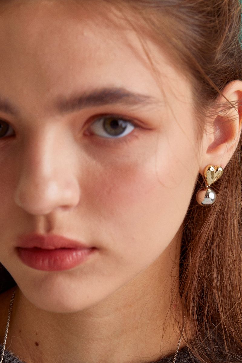 My heart combi earring