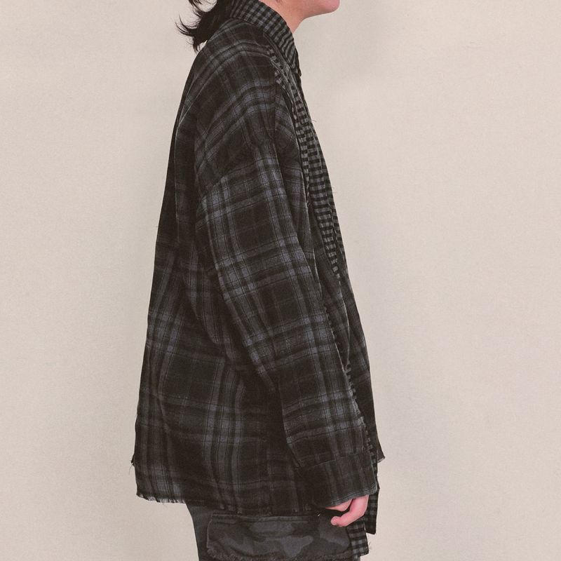 double check deconstructed shirt_black
