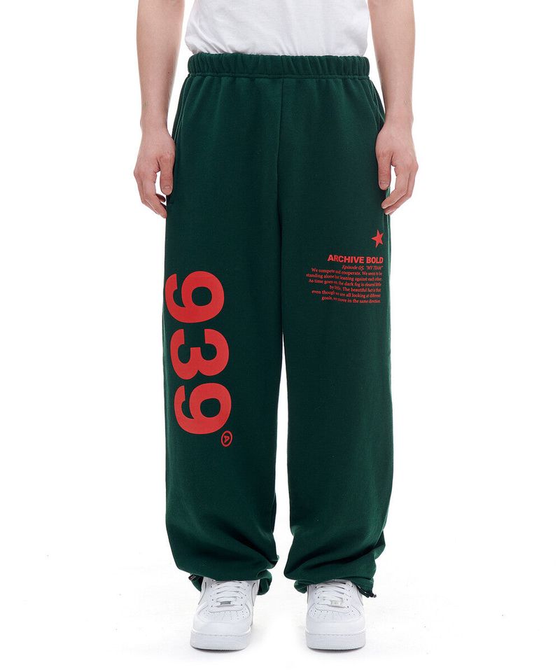 ARCHIVE BOLD(アーカイブボールド)の「939 LOGO SWEAT PANTS (DEEP GREEN)(Pants)」