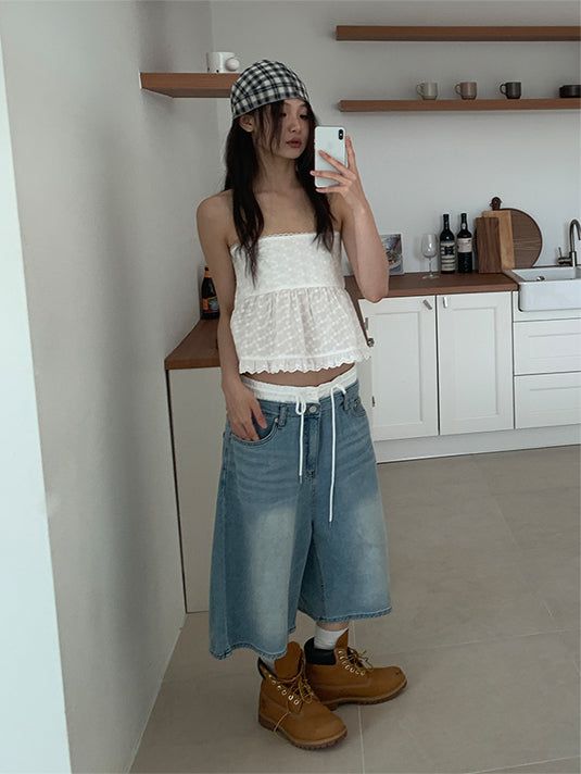 SMOKE PUNCHING BLOUSE TOP