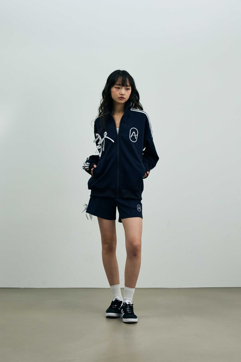 A RIBBON TRACK TOP / NAVY