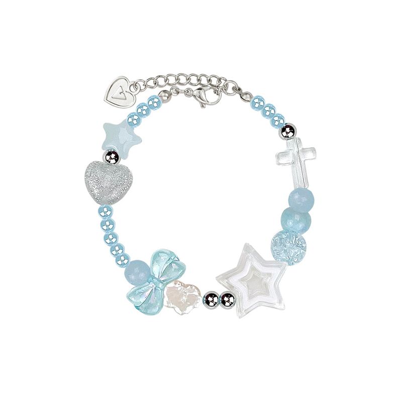 Point Star Ribbon Beads Bracelet