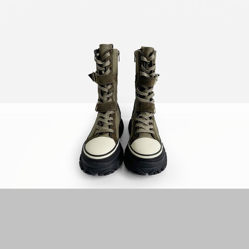 Sola Buckle Suede Middle Boots