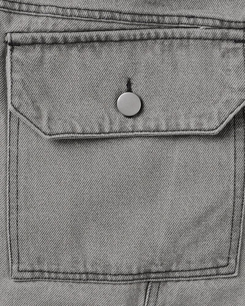 Bion Gray Wash Cargo Denim Pants