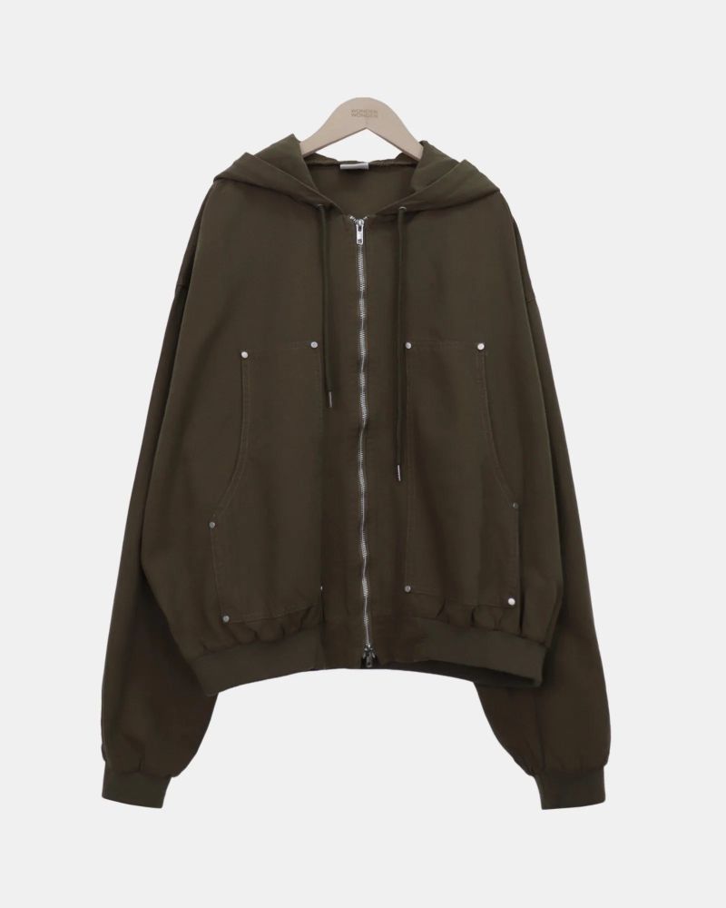 Keiran Oversized Washed Hooded Zip-Up
