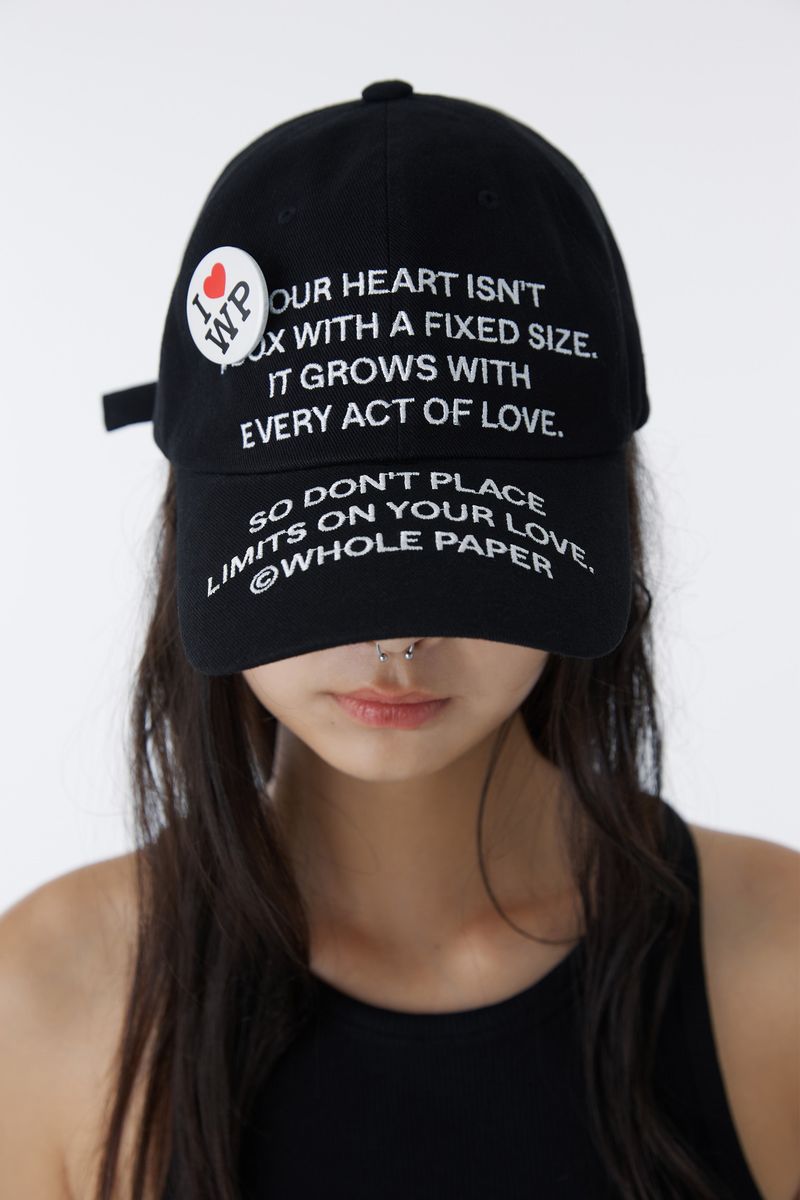 TEXT BALL CAP (BLACK)