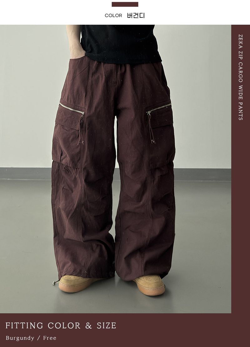 Zeka Zip Cargo Wide Pants