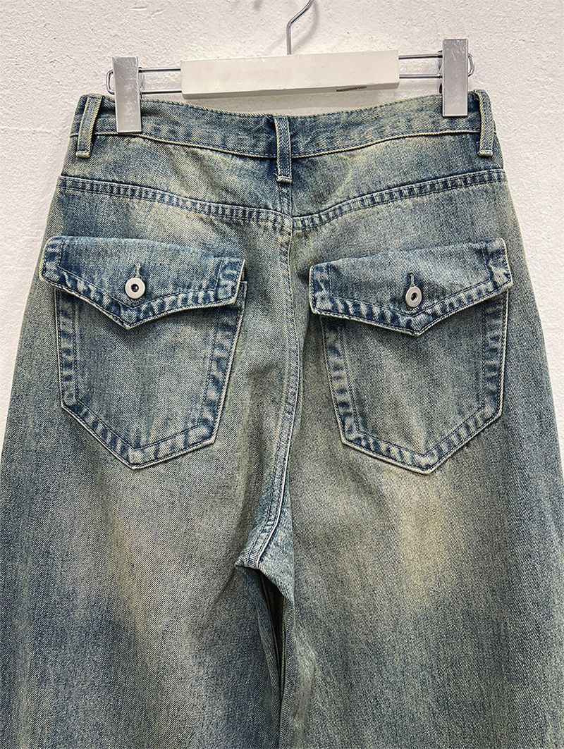 BACK POCKET WIDE JEANS