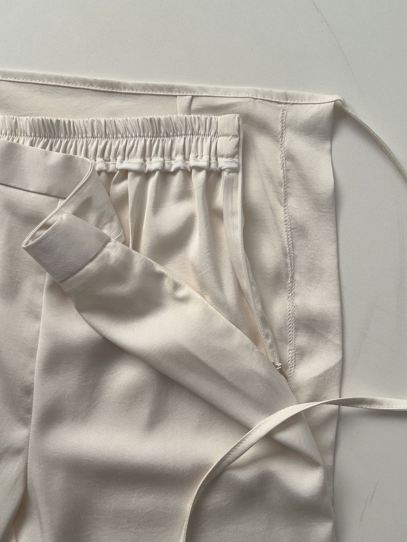 Satin Wrap Bootcut Wide Pants