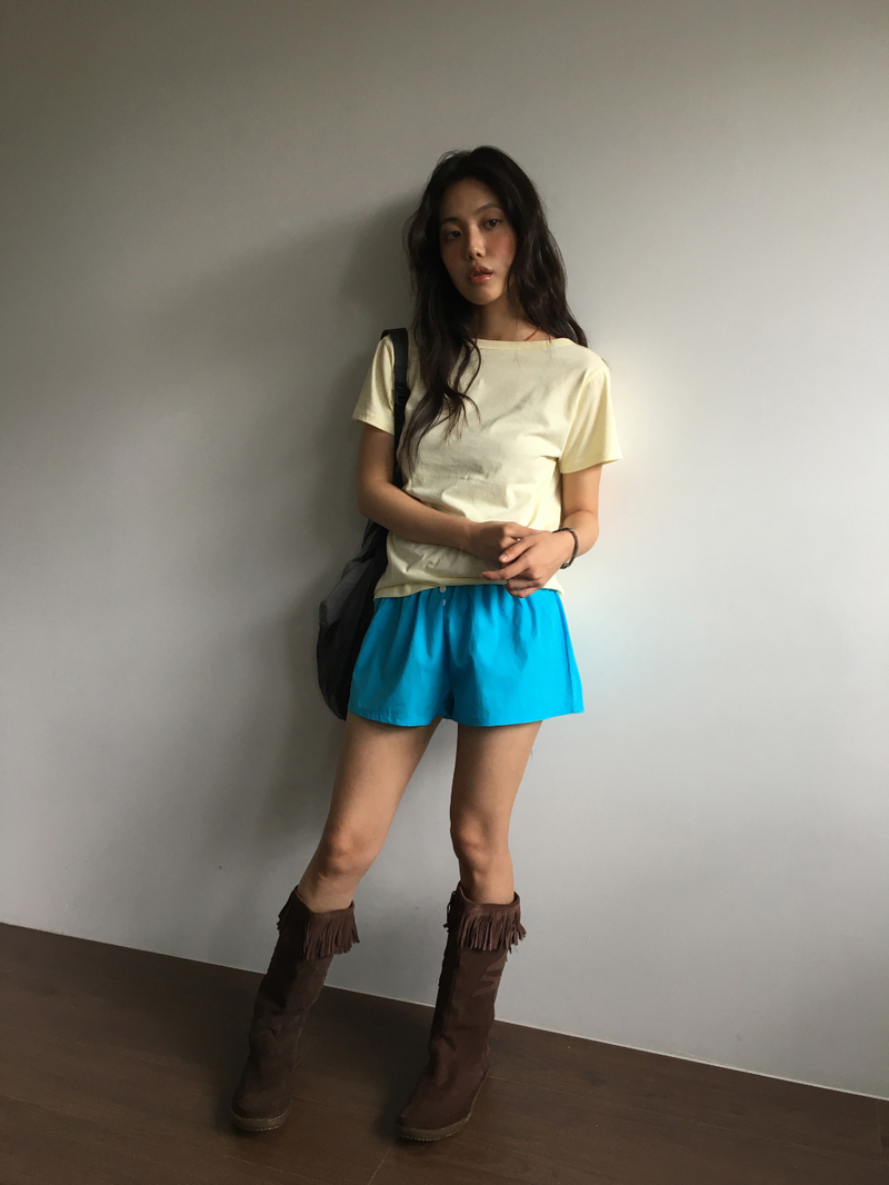 Neon button shorts (2color)