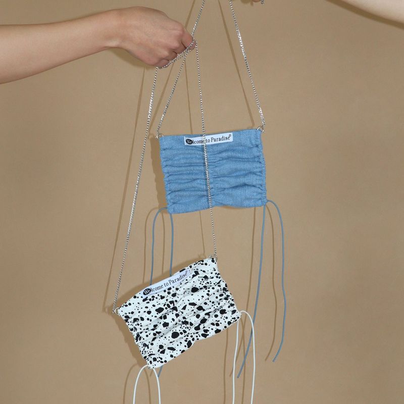 mimi bag (Milk Cow) + silver chain 