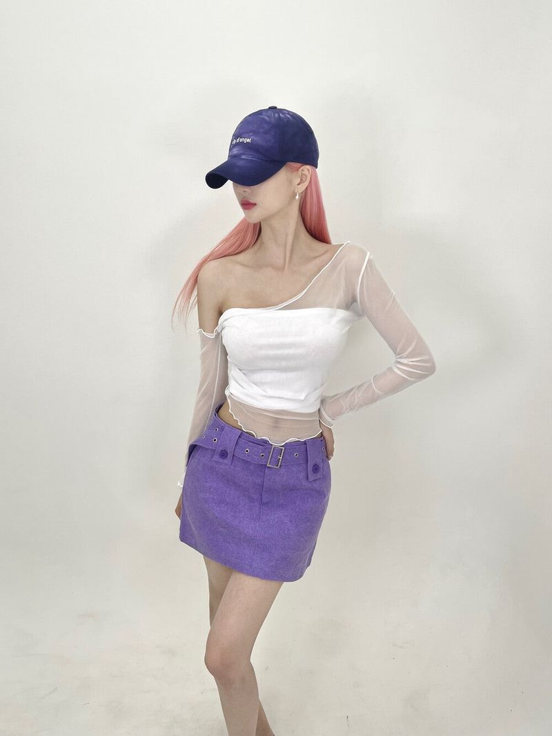 432. Summer wave mesh top (bk, wh, pk)