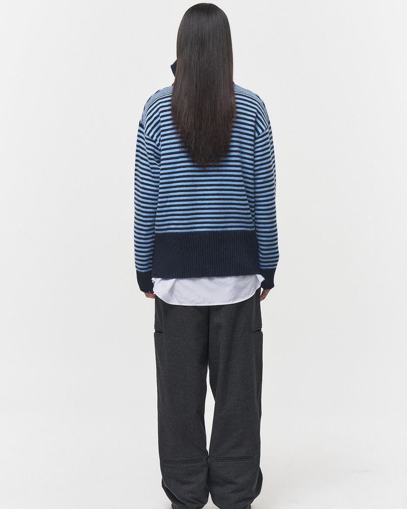 Bluesf woolen wide slacks