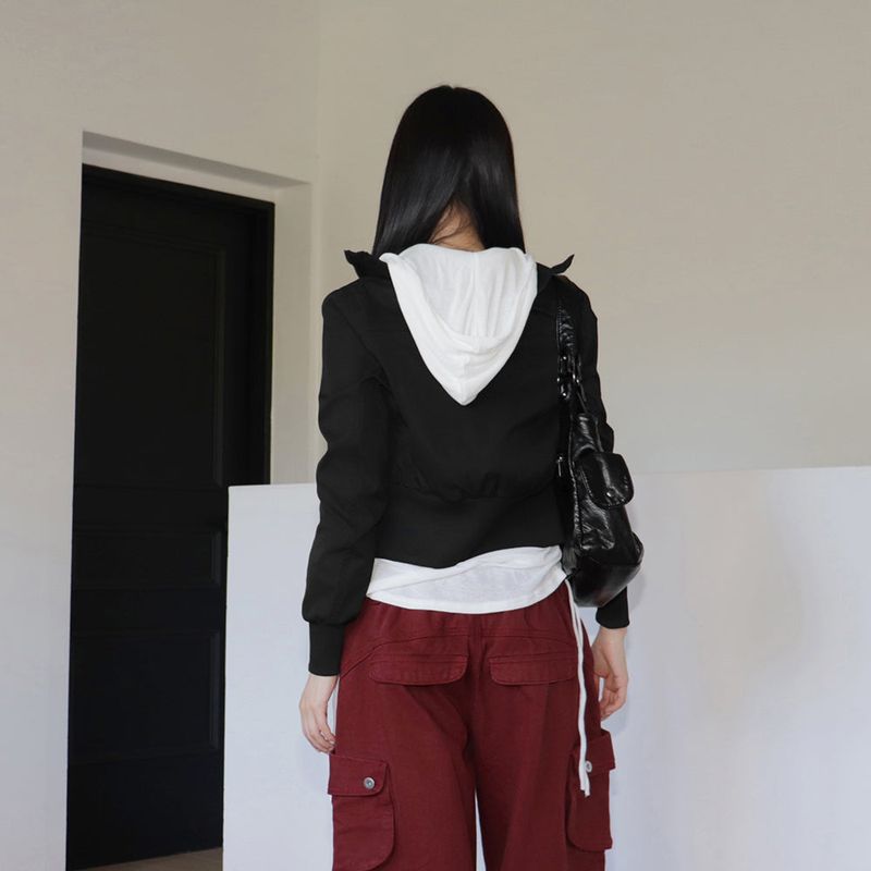 pelo zipper pocket slim cotton zip-up