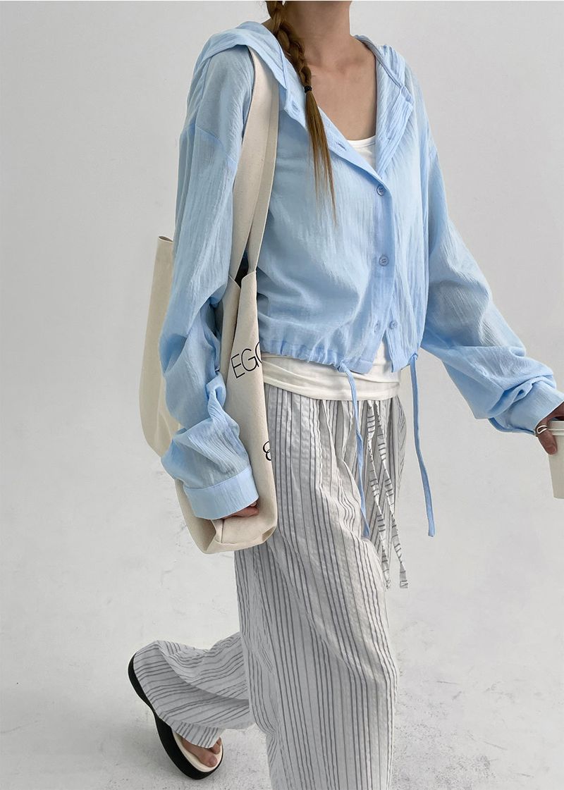 [MADE] Kissen Summer Crop Hooded Shirt