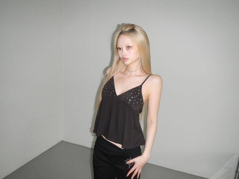 krish cubic  bustier top(2 color)