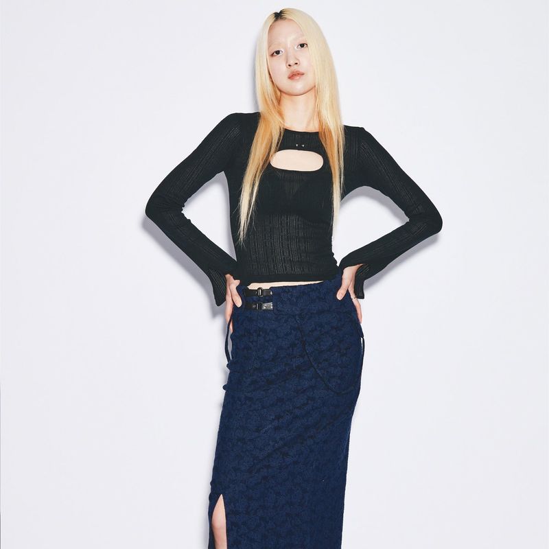  Cut Out Sleeve Top Black