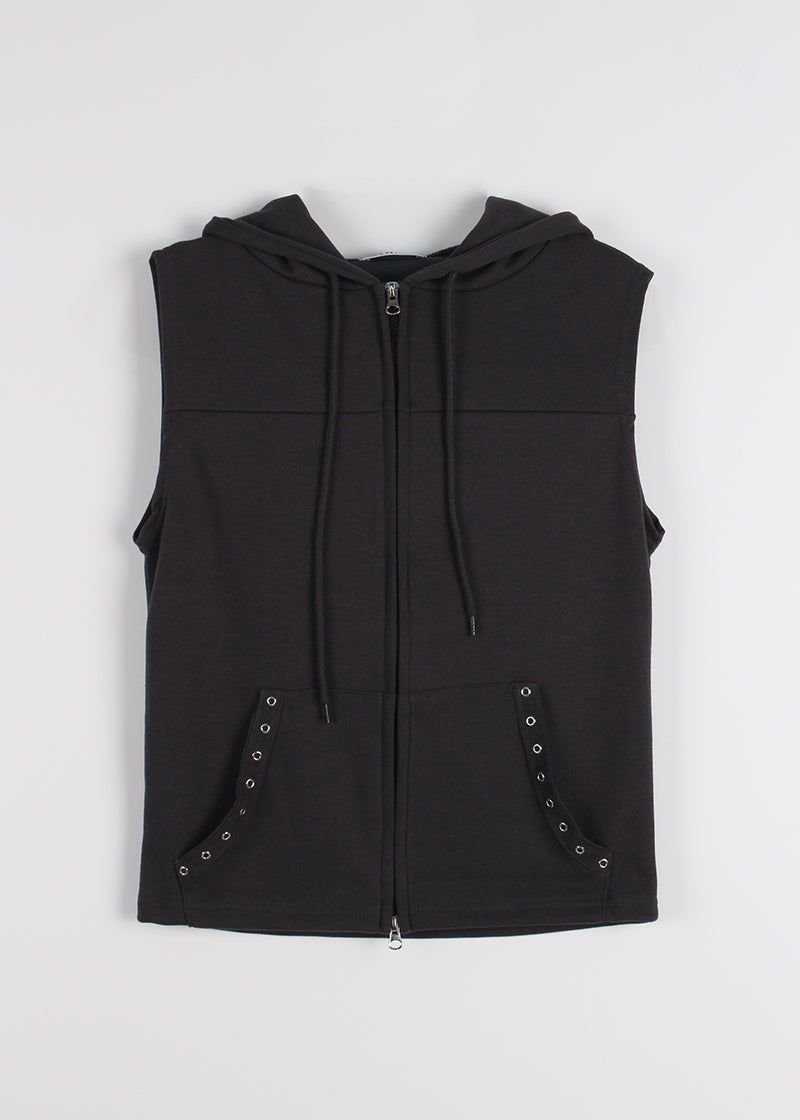 EYELET LINE HOOD VEST