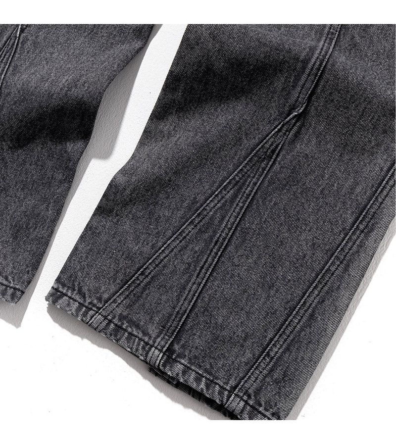 INCISION INVERTED WASHED DENIM PANTS