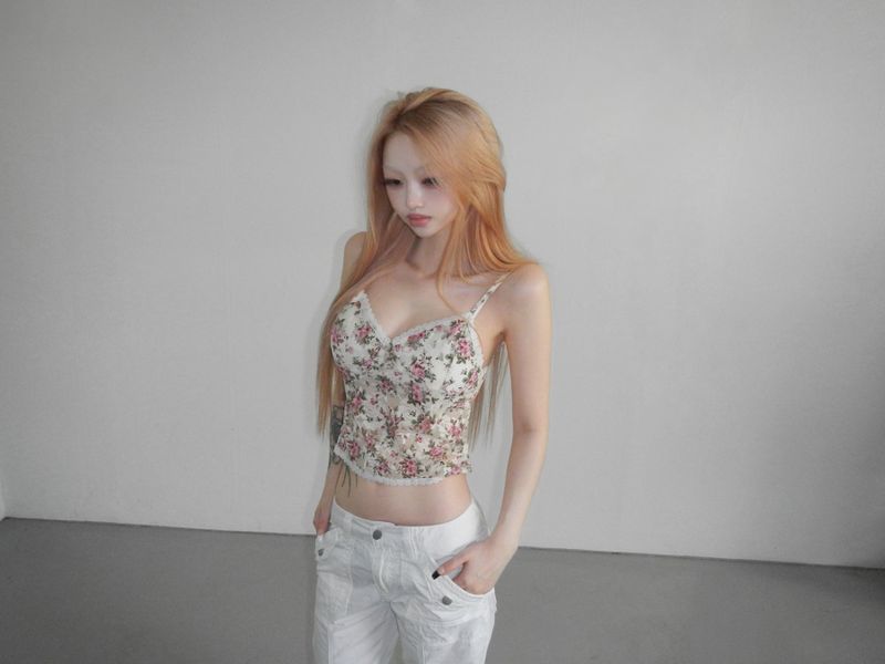 vivid flower bustier (2 color) 