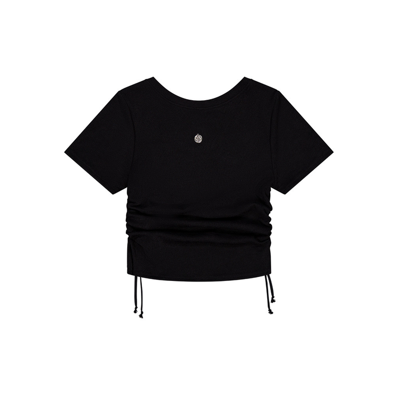 Don't Ask My Plan (DAMP)(ドントアスクマイプラン)の「HEART STRING KNIT TOP_BLACK(Tops)」