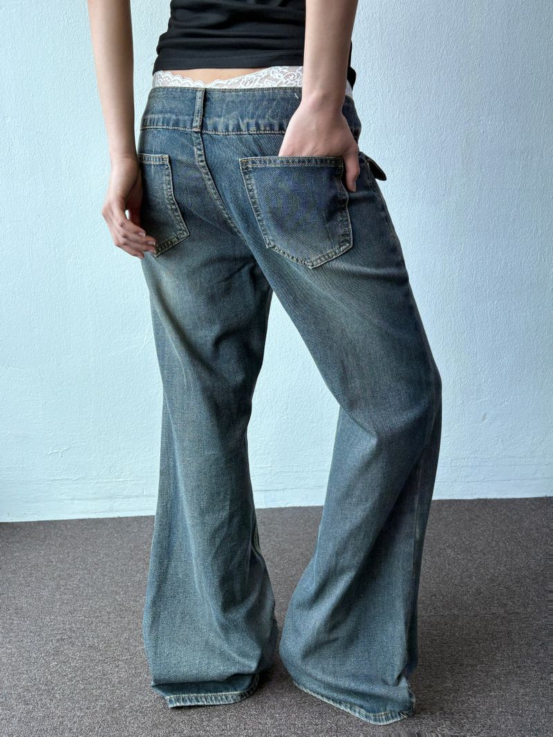 Double Button Semi-Loose Bootcut Pants 2color