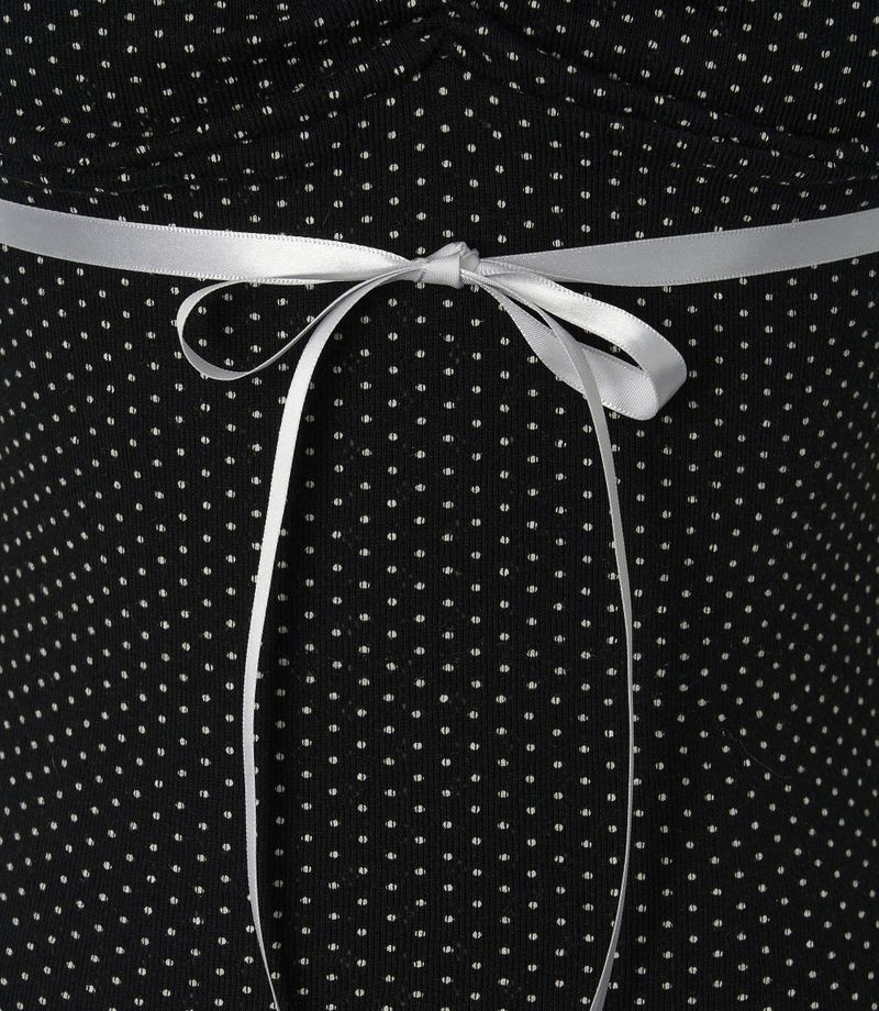 Rei Polka Dot Ribbon Scarf Blouse