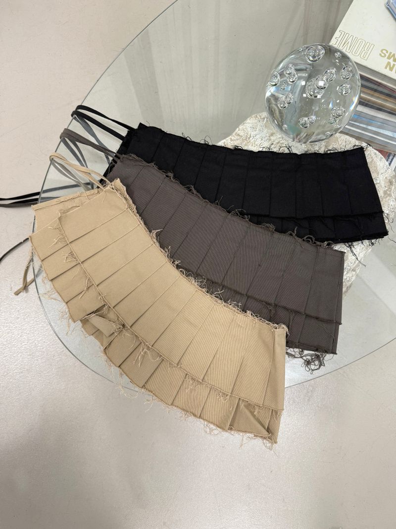 DOUBLE PLEATS LAYERED SKIRT (2C)