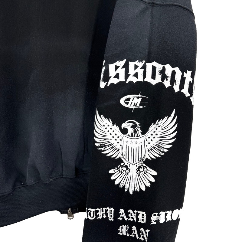 dirty eagle hooded zip-up