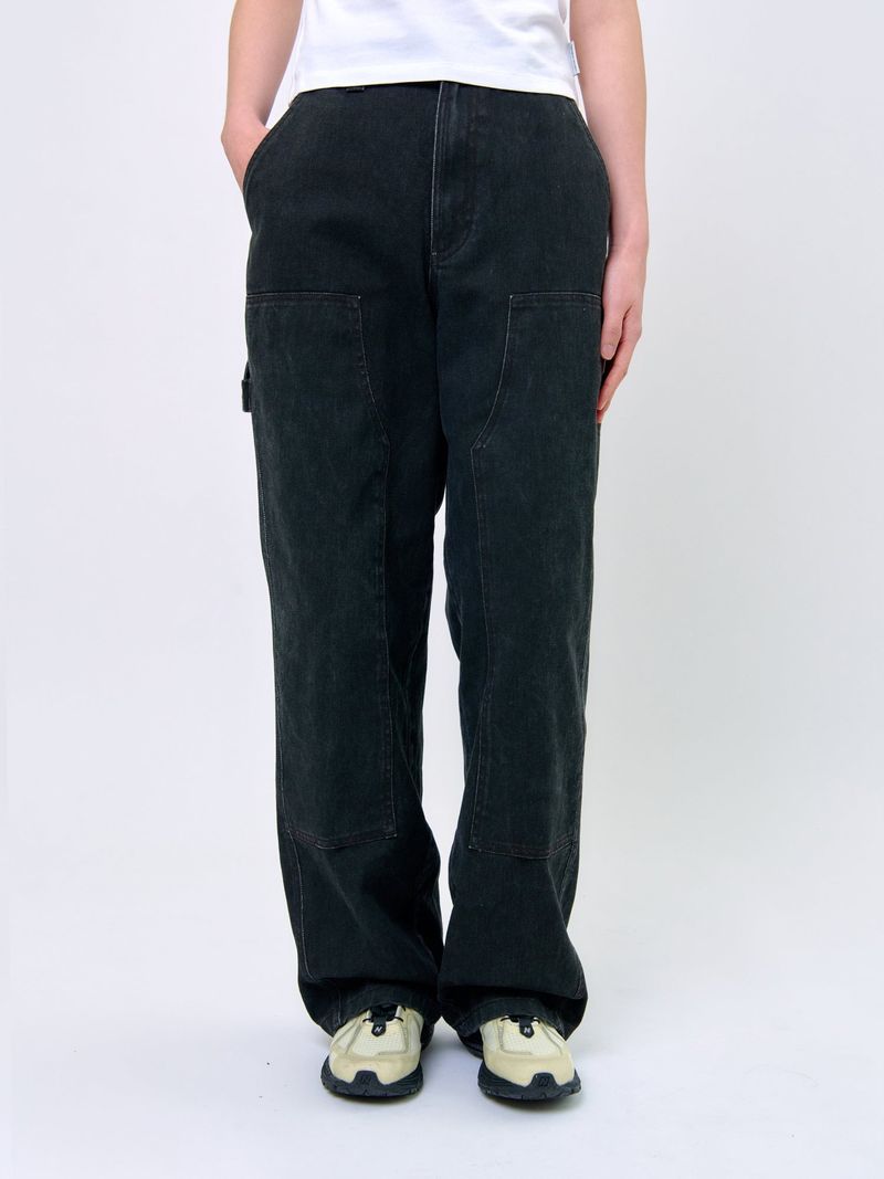 WASHED STITCH CARPENTER PANTS_Black