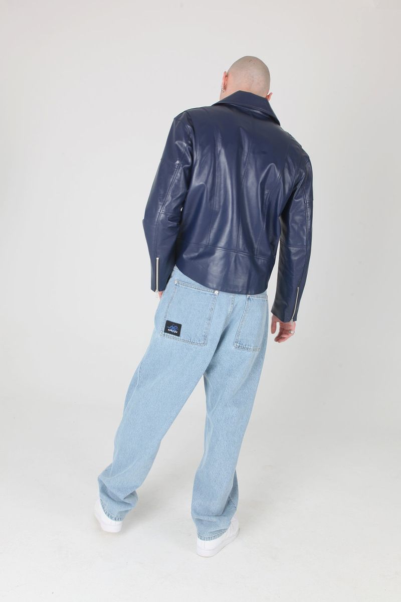 Midnight Blue Lamb Skin Rider Jacket
