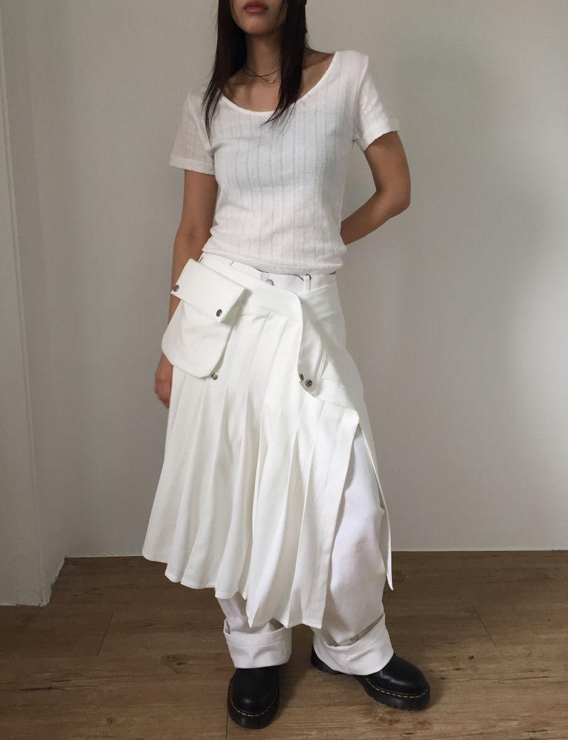 Pocket Layered Wrap Skirt (2color)