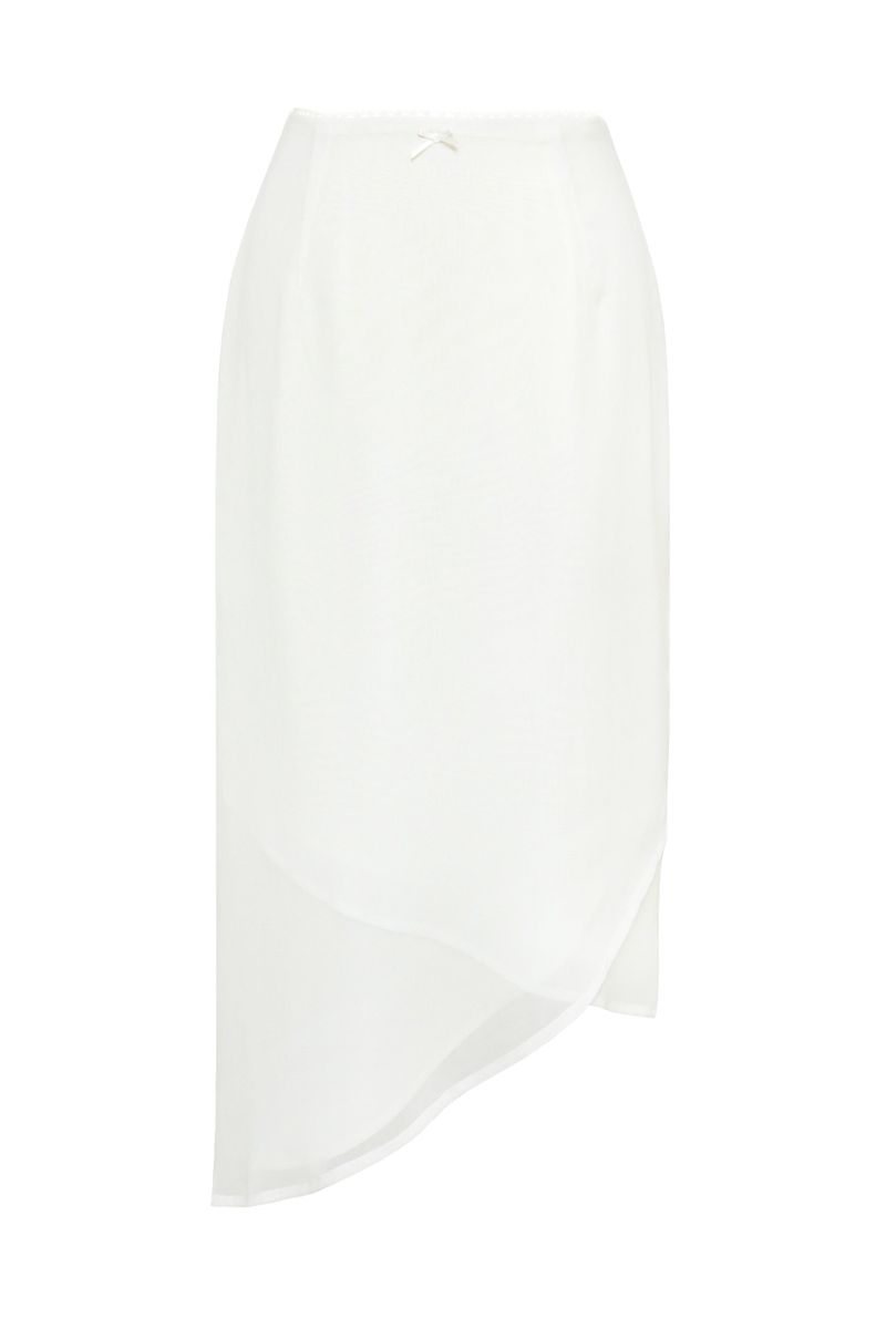 Lisha wrap long skirt (white)
