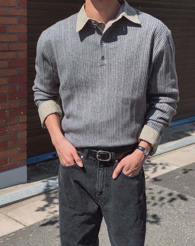 Cannon More Henley Neck Knit