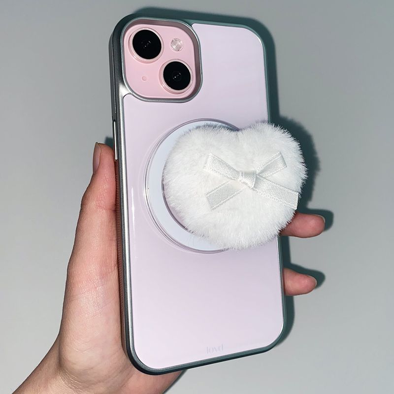 [MADE] MILKY PINK PHONE CASE (epoxy silver bumper)