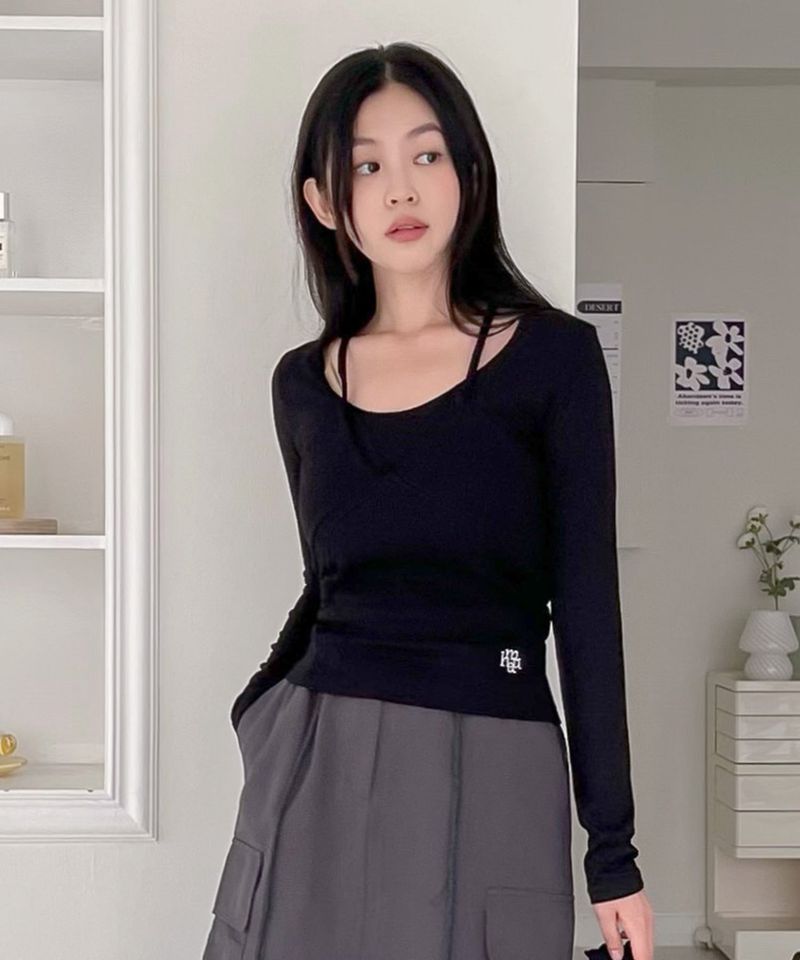 LOGO LAYERED T-SHIRT SET [3color]