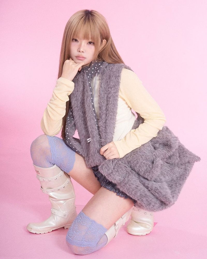 Fluffy Ribbon bag (gray)