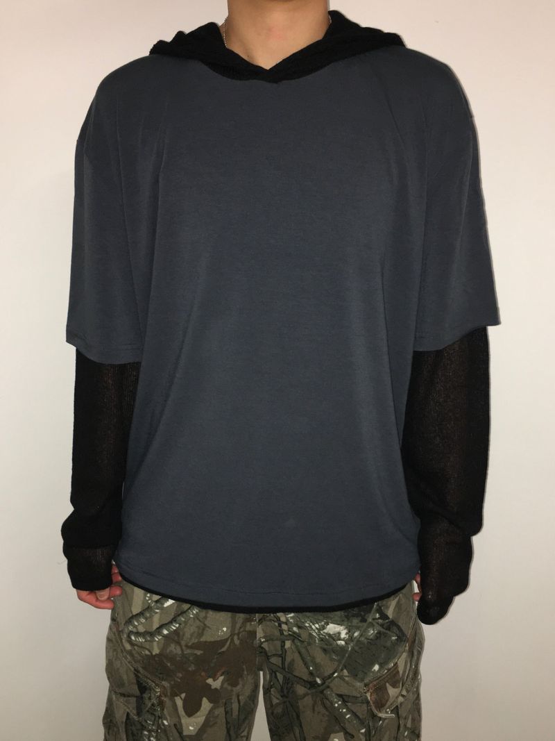 Summer Knit Hooded Layered Long Sleeve (2c)
