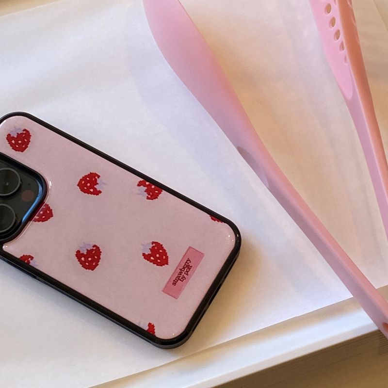 epoxy strawberry berry pattern case